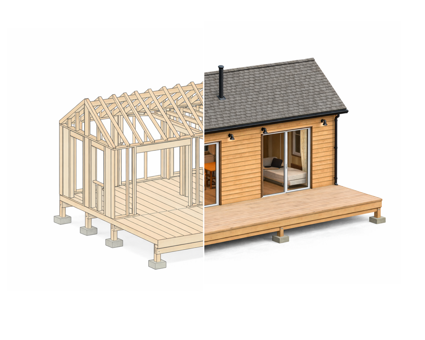 12' x 24' - Rustic Tiny Home Plan