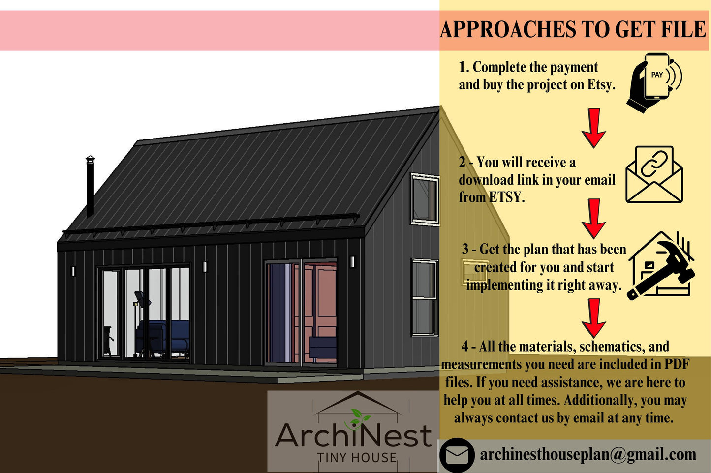 16' x 28' Modern Barn House Plan