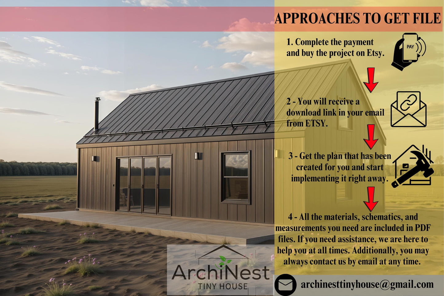 16' x 32' Modern Barn House Plan