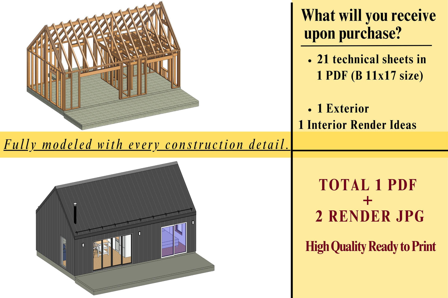16' x 28' Modern Farmhouse Plan