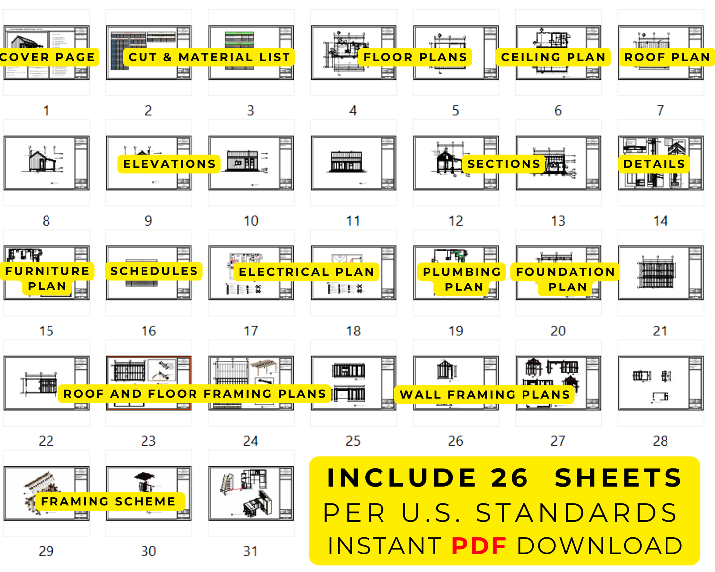 12' x 24' Modern Cabin with Deck