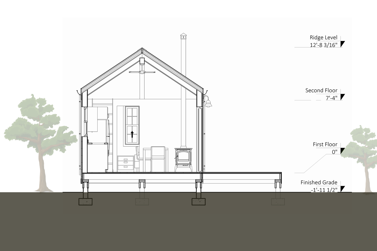 12' x 24' - Rustic Tiny Home Plan