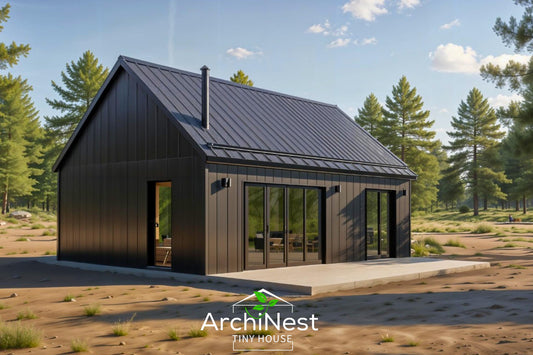 16' x 28' Modern Barn House Plan