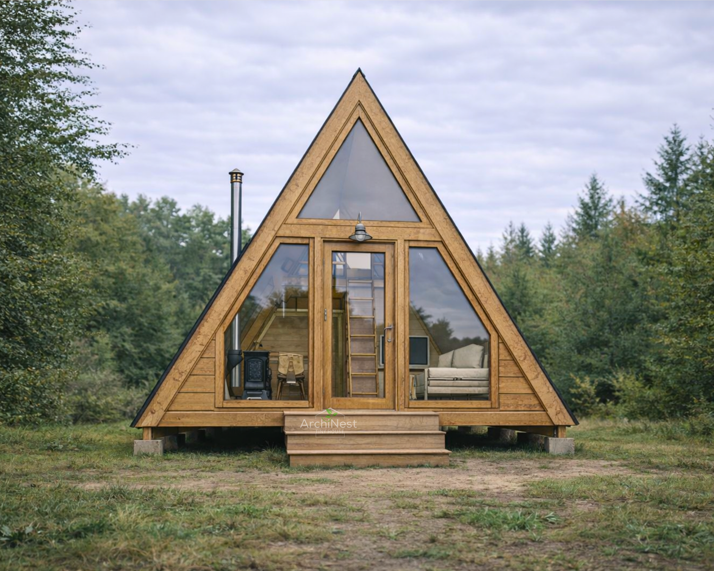 16' x 20' - A-Frame House Plan
