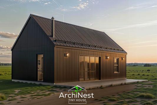 16' x 32' Modern Barn House Plan