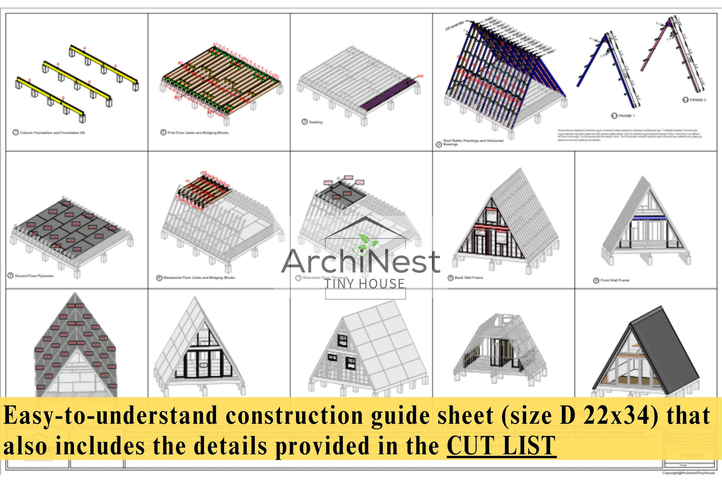 20' x 20' A-Frame Cabin Plan