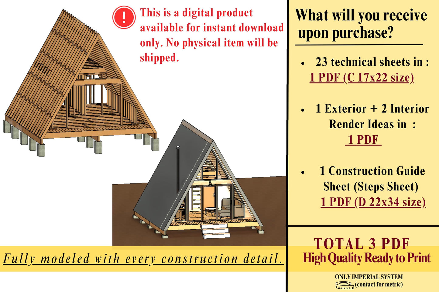 20' x 20' A-Frame House Plan