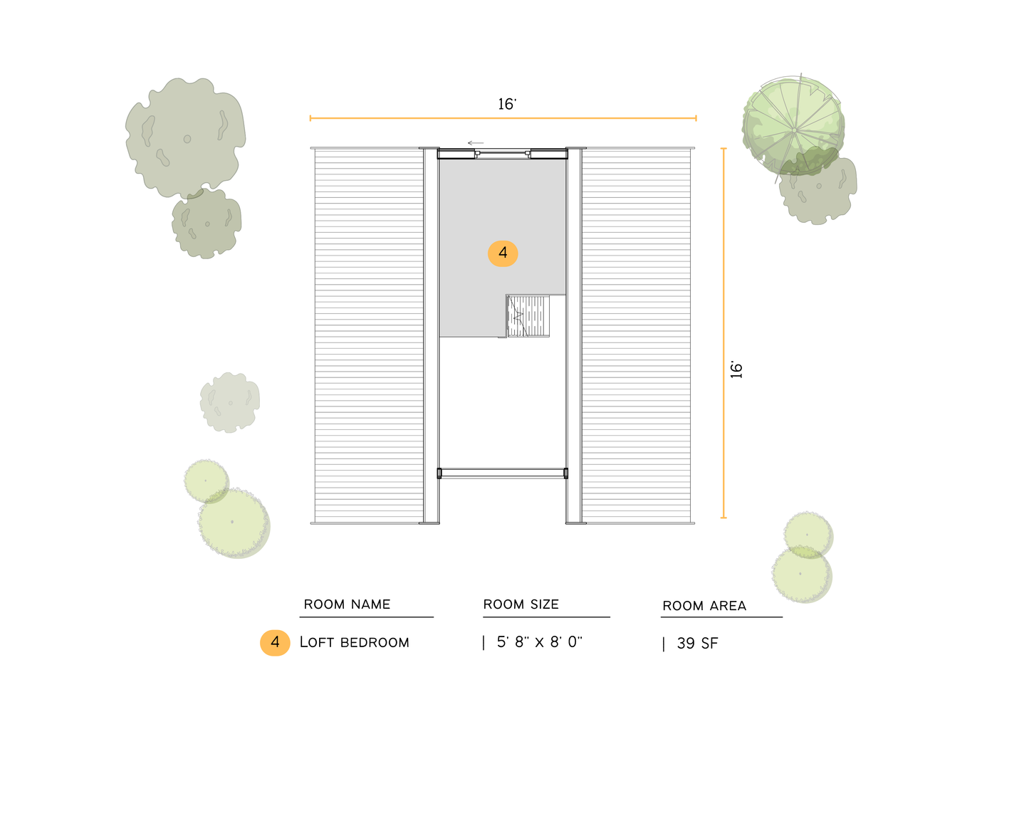 16x16 A-Frame Cabin Plan