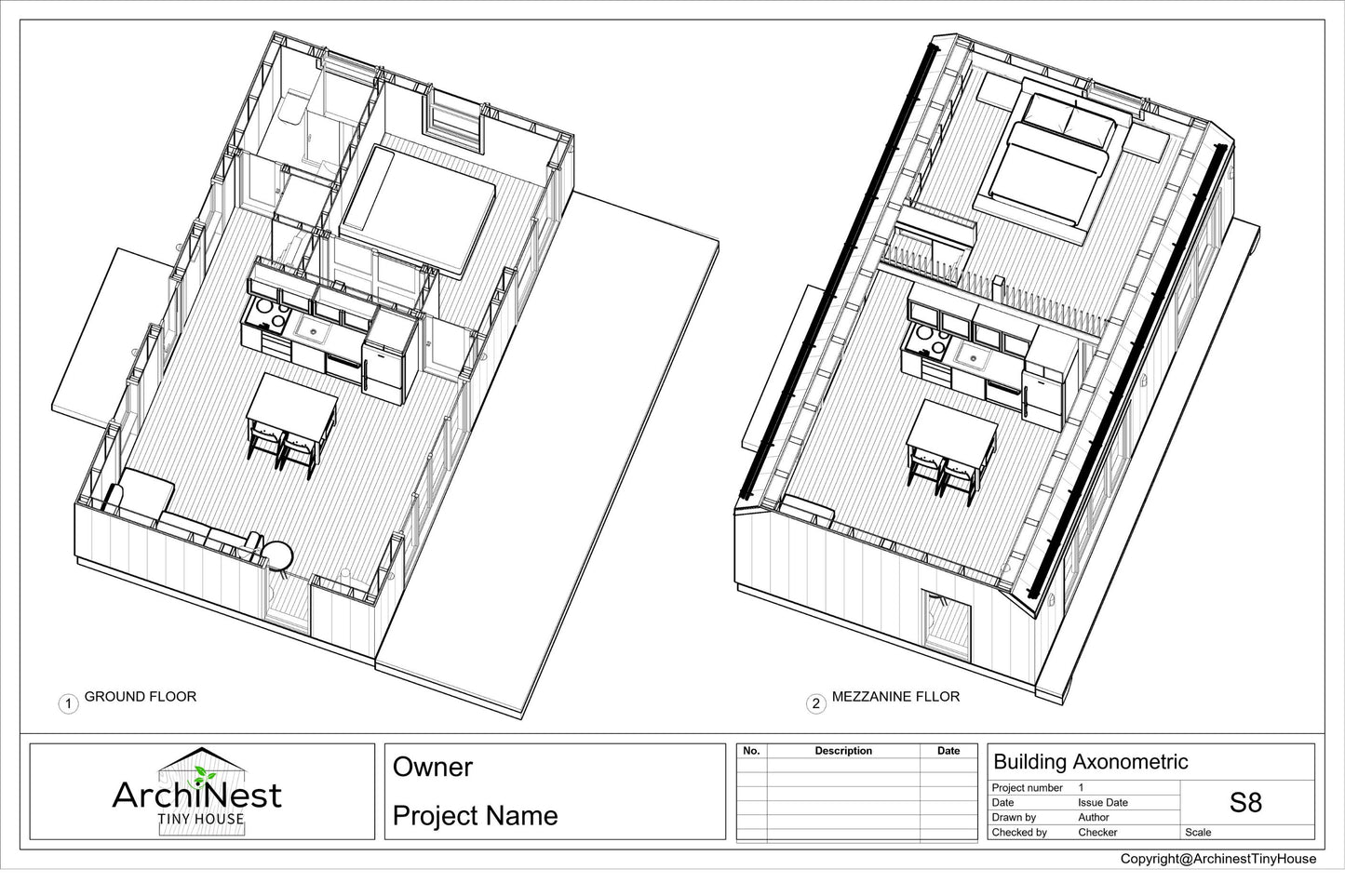 16' x 28' Modern Barn House Plan