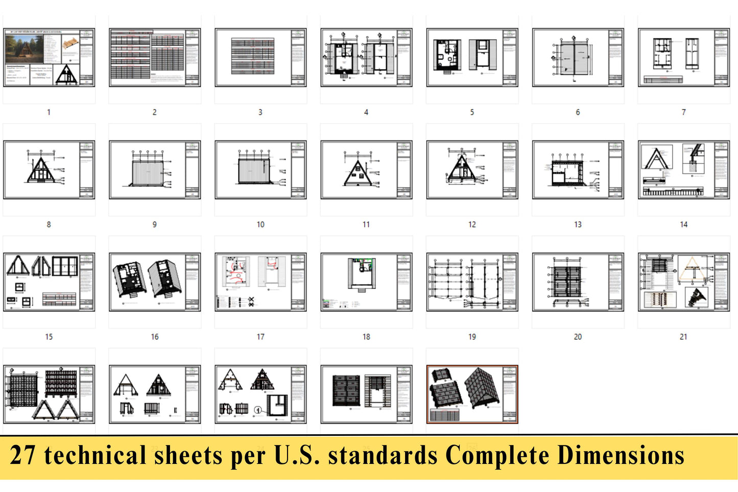 20x20 A-Frame House Plan
