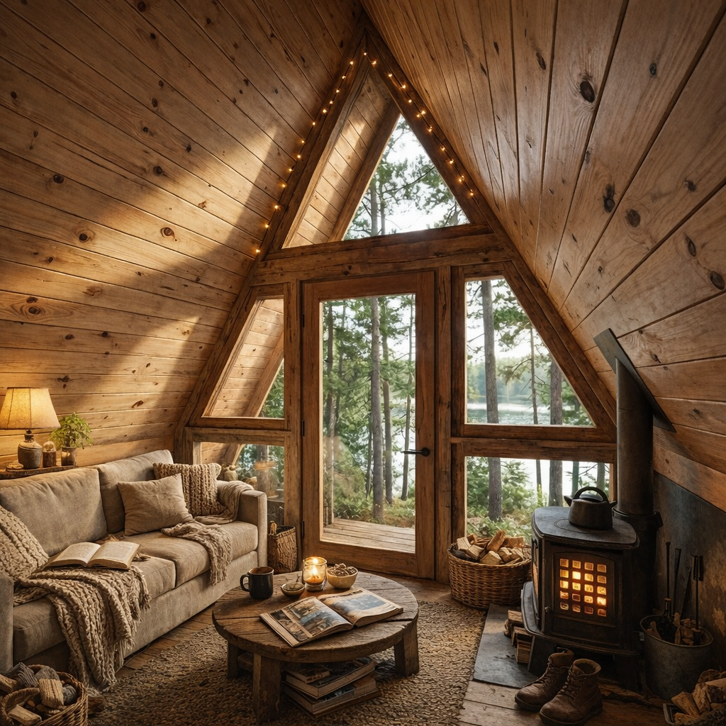 16x16 A-Frame Cabin Plan