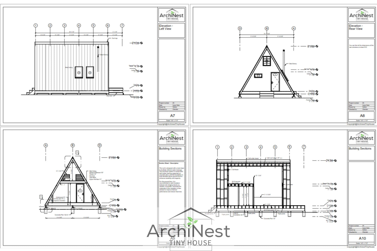 20x20 A-Frame House Plan
