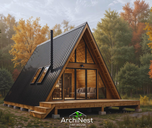 20x20 A-Frame House Plan