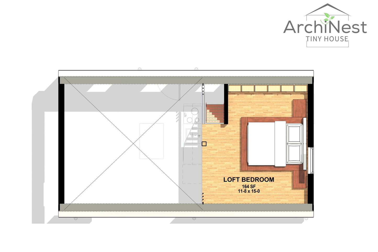 16' x 28' Modern Barn House Plan